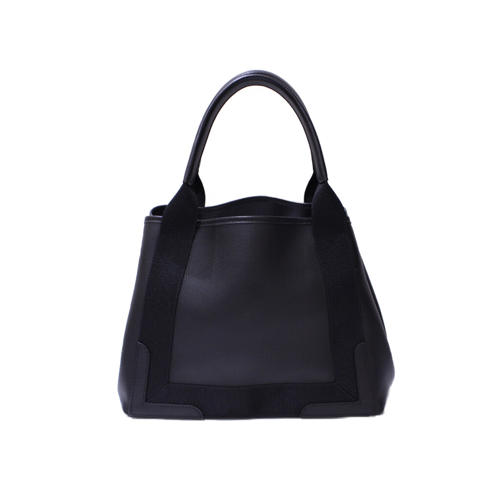 BALENCIAGA Cabas Shoulder Handbag Tote Bag Black Leather - Picture 2 of 7